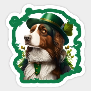 Dog Waiting For St. Patrick's Day Sticker